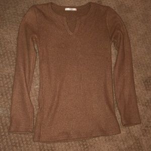 Brown Long Sleeve w/ Flannel Material